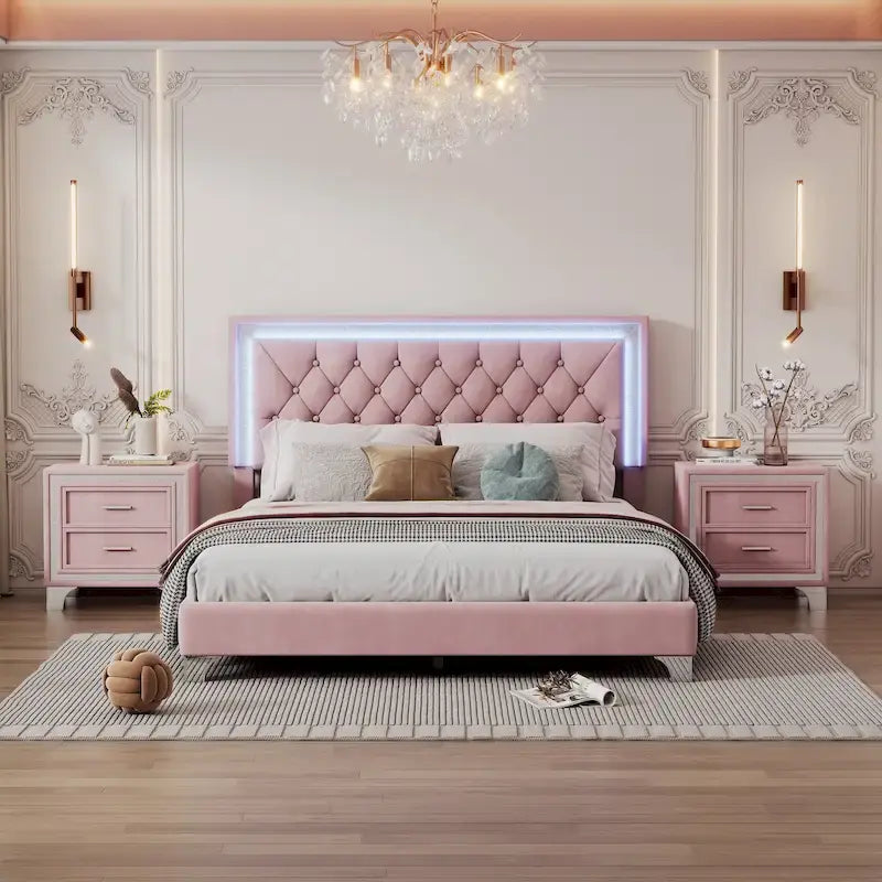 Letto imbottito con piattaforma (controlla le opzioni prima di effettuare un ordine)