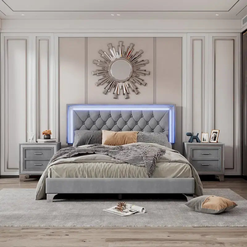 Letto imbottito con piattaforma (controlla le opzioni prima di effettuare un ordine)