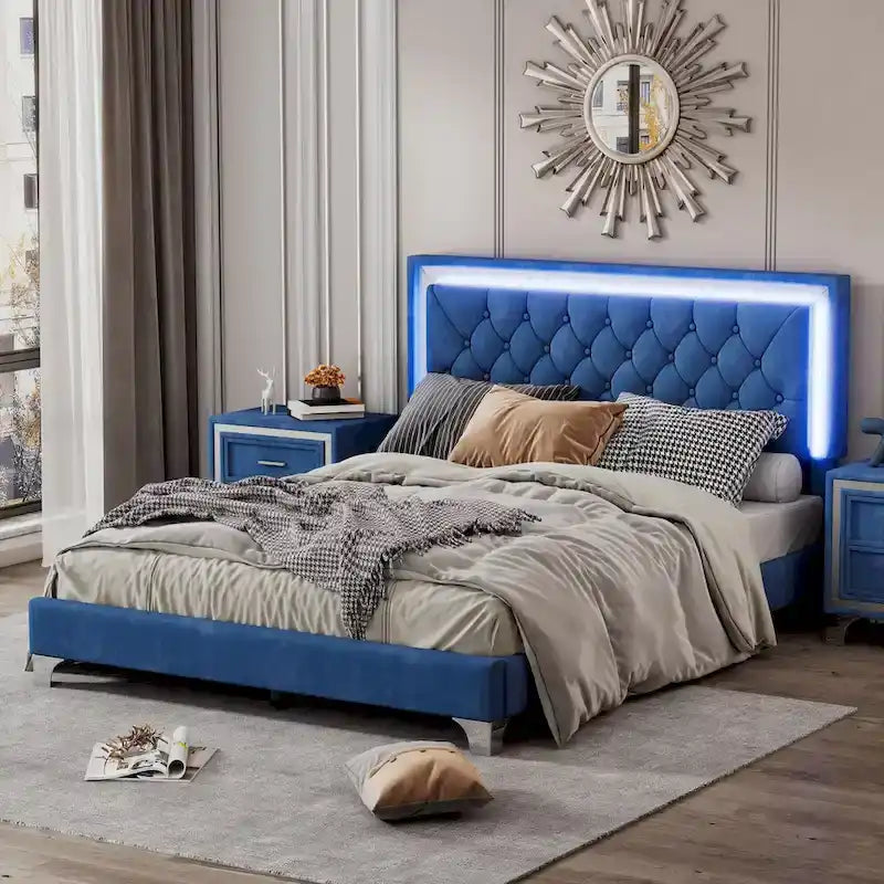 Letto imbottito con piattaforma (controlla le opzioni prima di effettuare un ordine)