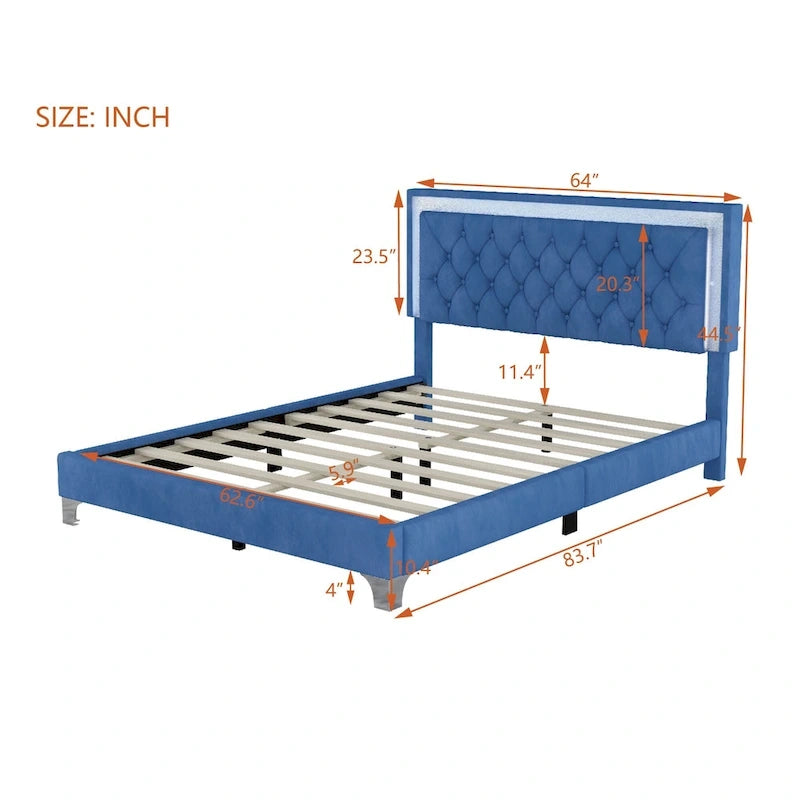 Letto imbottito con piattaforma (controlla le opzioni prima di effettuare un ordine)