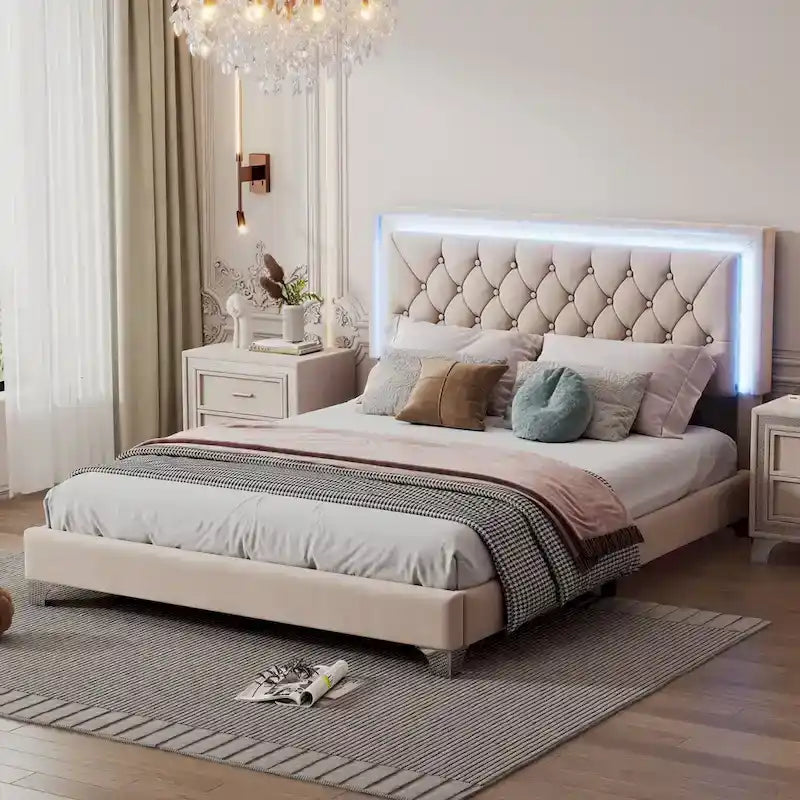 Letto imbottito con piattaforma (controlla le opzioni prima di effettuare un ordine)