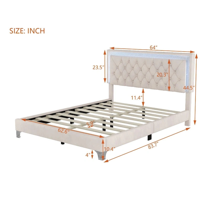 Letto imbottito con piattaforma (controlla le opzioni prima di effettuare un ordine)