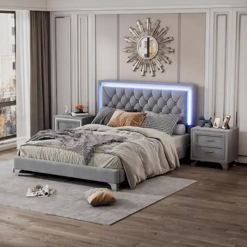 Letto imbottito con piattaforma (controlla le opzioni prima di effettuare un ordine)
