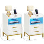 Set di 2 comodini con 2 cassetti e ripiano aperto