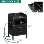 Set di 2 comodini con 2 cassetti e ripiano aperto