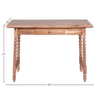 Scrivania Delisle Mid-Century a 1 cassetto in acacia, marrone chiaro