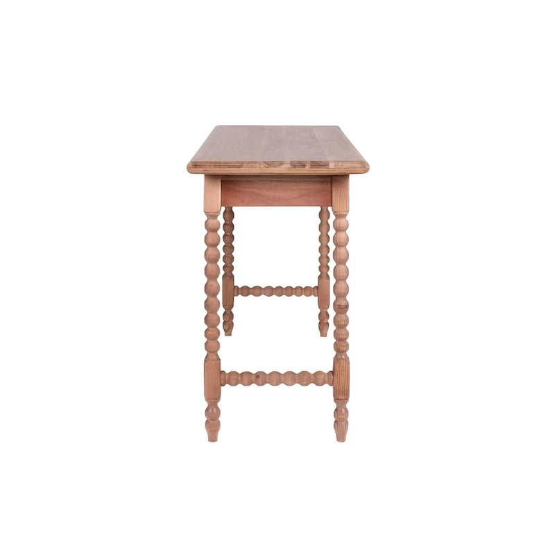 Scrivania Delisle Mid-Century a 1 cassetto in acacia, marrone chiaro