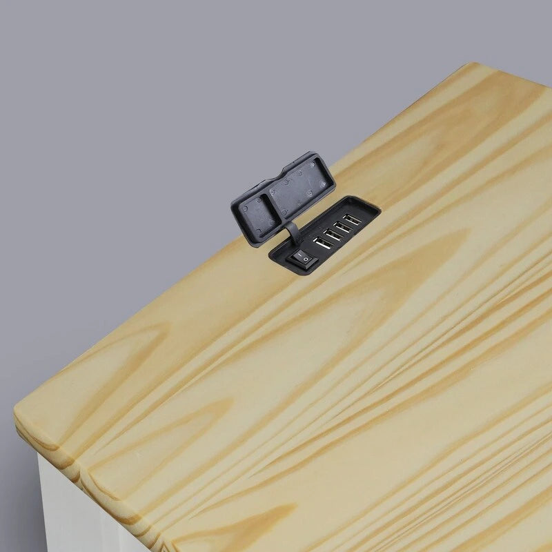 Comodino a 1 cassetto in legno massello con ripiano a giorno