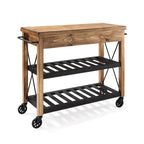 Carrello da cucina in legno massello Roots con ripiani e ruote