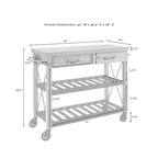 Carrello da cucina in legno massello Roots con ripiani e ruote