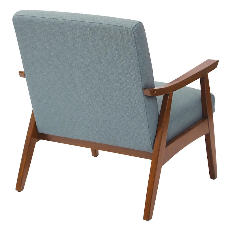 Poltrona Karkkila Mid-Century imbottita con gambe in legno