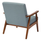 Poltrona Karkkila Mid-Century imbottita con gambe in legno