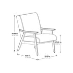 Poltrona Karkkila Mid-Century imbottita con gambe in legno