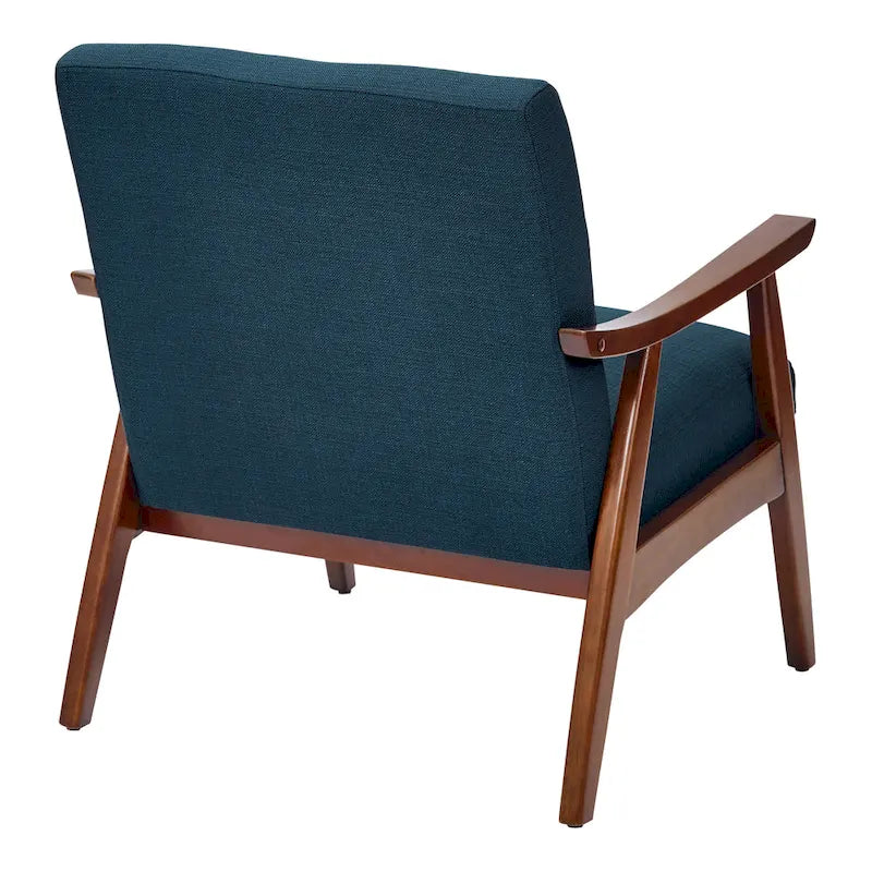 Poltrona Karkkila Mid-Century imbottita con gambe in legno