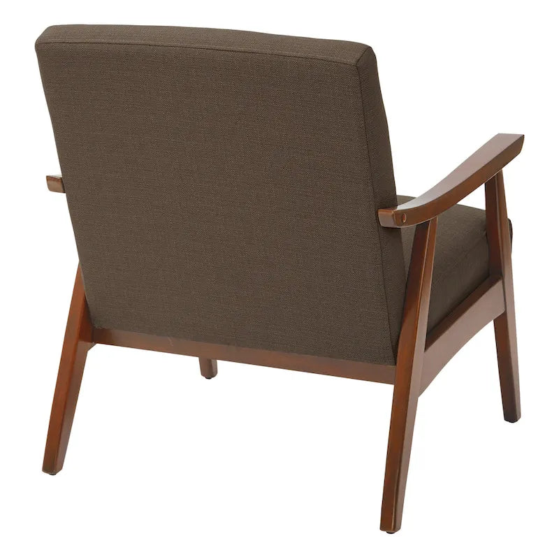 Poltrona Karkkila Mid-Century imbottita con gambe in legno