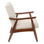 Poltrona Karkkila Mid-Century imbottita con gambe in legno