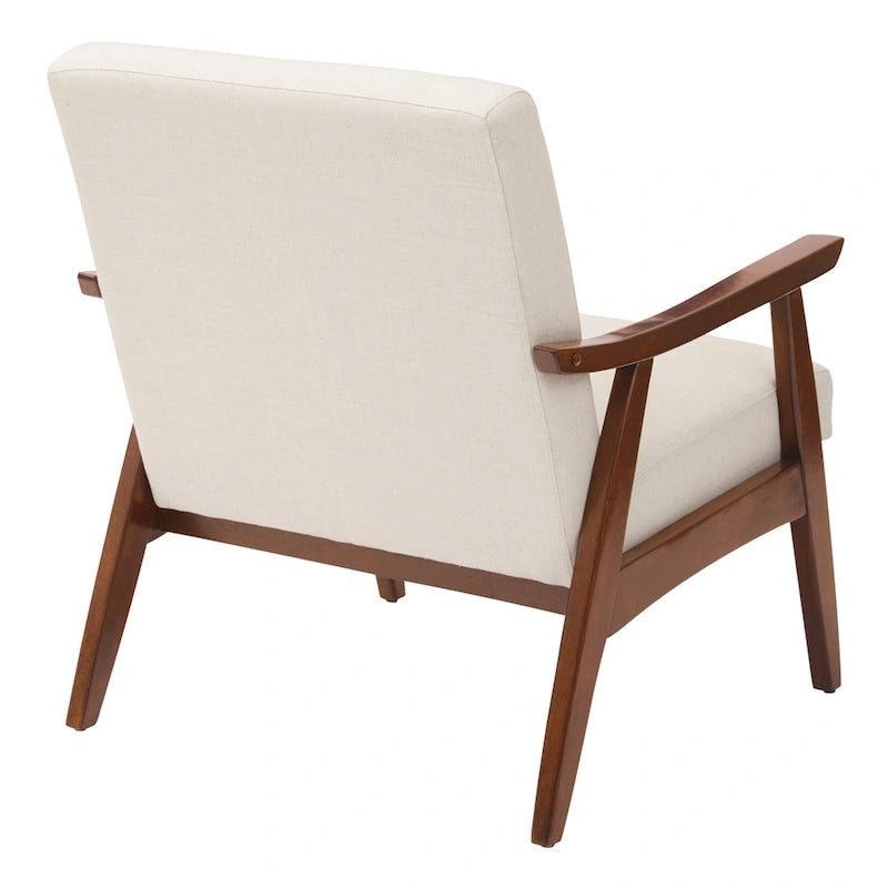 Poltrona Karkkila Mid-Century imbottita con gambe in legno