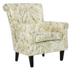 Poltrona Club Shamika Floreale Rossa e Avorio con Rivestimento