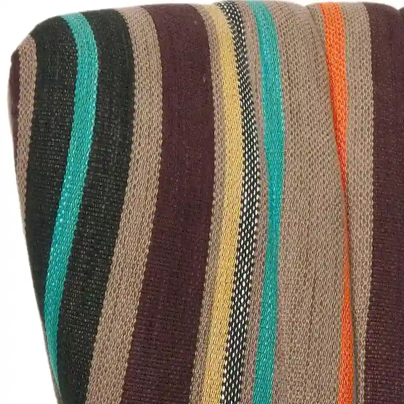 Poltrona d'accento Lauryne imbottita a righe arcobaleno, stile metà secolo
