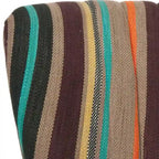 Poltrona d'accento Lauryne imbottita a righe arcobaleno, stile metà secolo