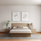 Set mobili camera da letto Malibu 4 pezzi con letto e comò