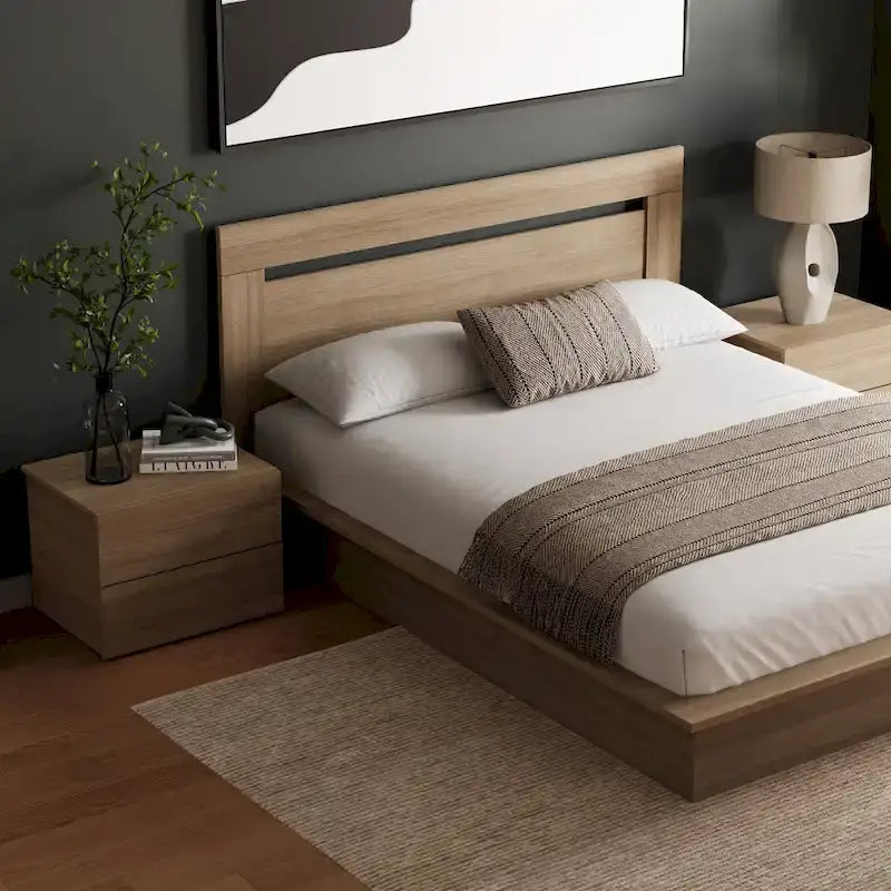Set mobili camera da letto Malibu 4 pezzi con letto e comò