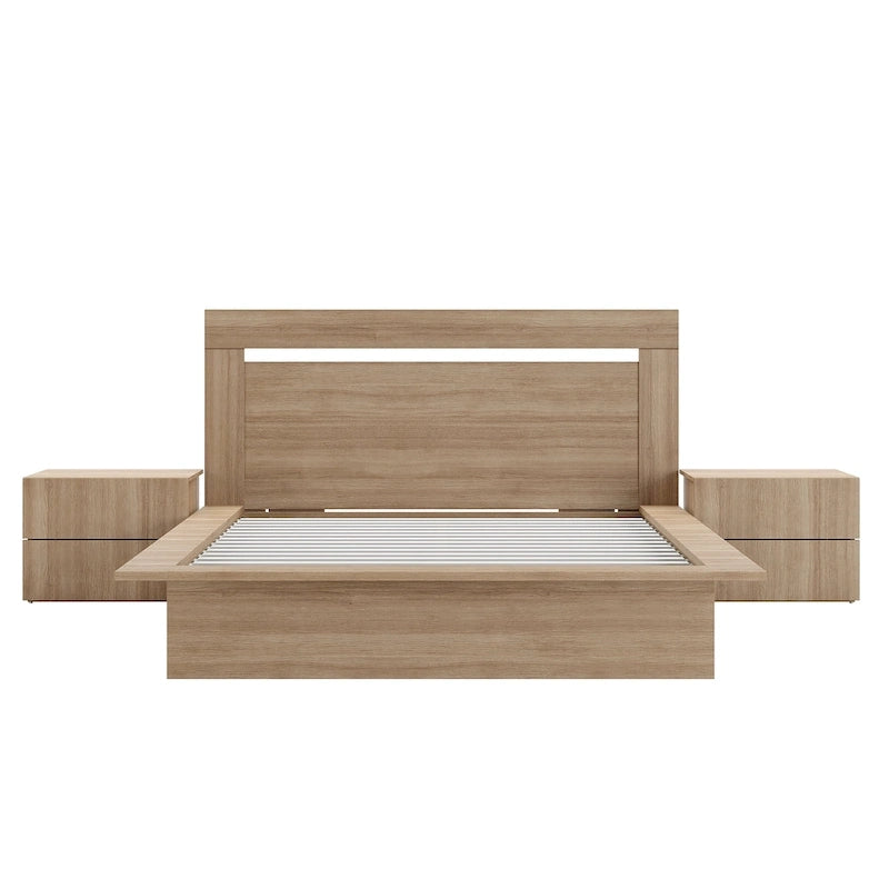 Set mobili camera da letto Malibu 4 pezzi con letto e comò