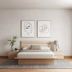 Set mobili camera da letto Malibu 4 pezzi con letto e comò