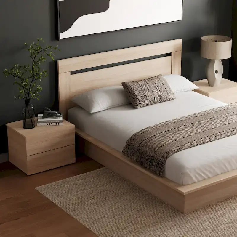 Set mobili camera da letto Malibu 4 pezzi con letto e comò