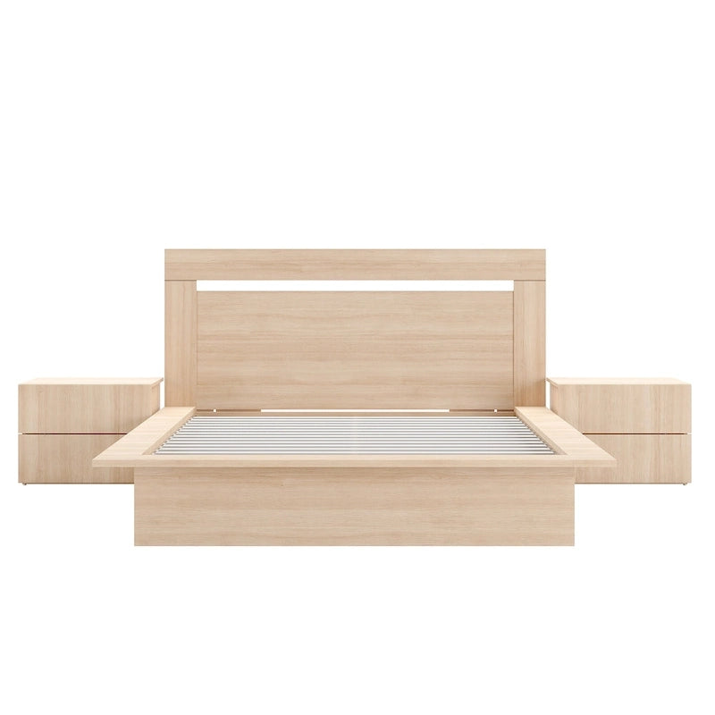 Set mobili camera da letto Malibu 4 pezzi con letto e comò