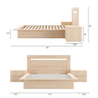 Set mobili camera da letto Malibu 4 pezzi con letto e comò