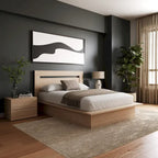 Set mobili camera da letto Malibu 4 pezzi con letto e comò
