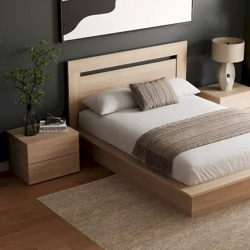 Set mobili camera da letto Malibu 4 pezzi con letto e comò