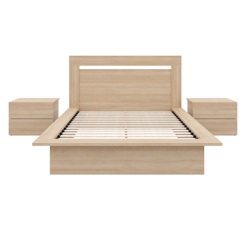 Set mobili camera da letto Malibu 4 pezzi con letto e comò