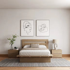 Set mobili camera da letto Malibu 4 pezzi con letto e comò