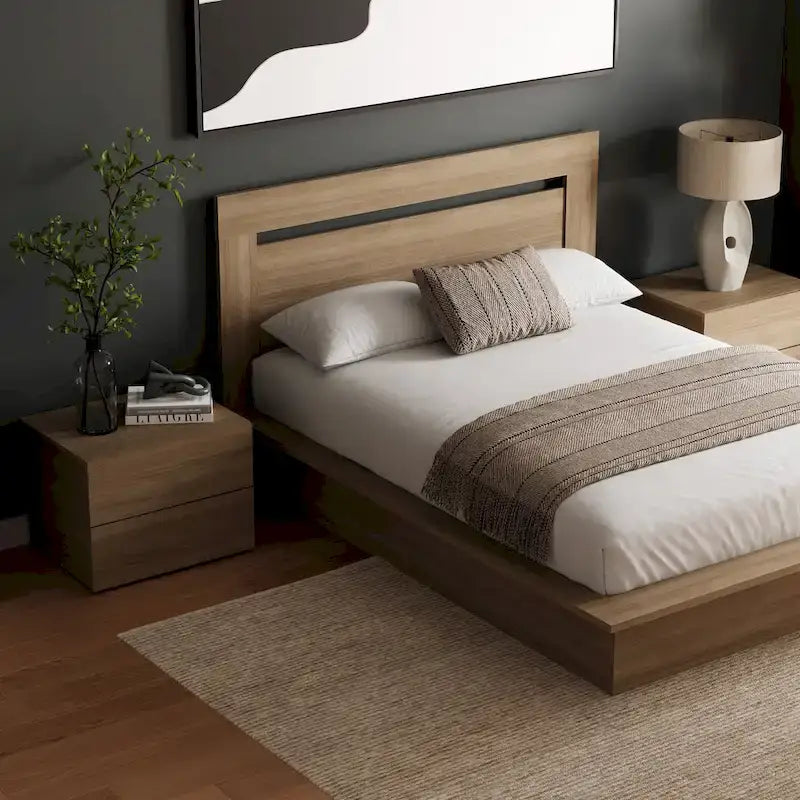 Set mobili camera da letto Malibu 4 pezzi con letto e comò