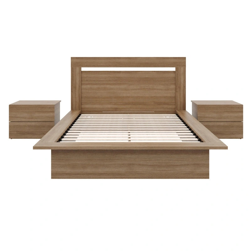 Set mobili camera da letto Malibu 4 pezzi con letto e comò