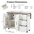Isola Cucina da 138 cm Stile Rustico con Contenitore e Posti a Sedere