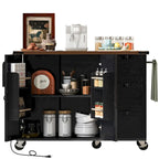 Isola Cucina da 138 cm Stile Rustico con Contenitore e Posti a Sedere