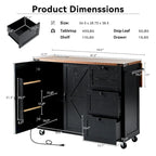 Isola Cucina da 138 cm Stile Rustico con Contenitore e Posti a Sedere