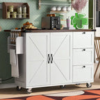 Isola Cucina da 138 cm Stile Rustico con Contenitore e Posti a Sedere