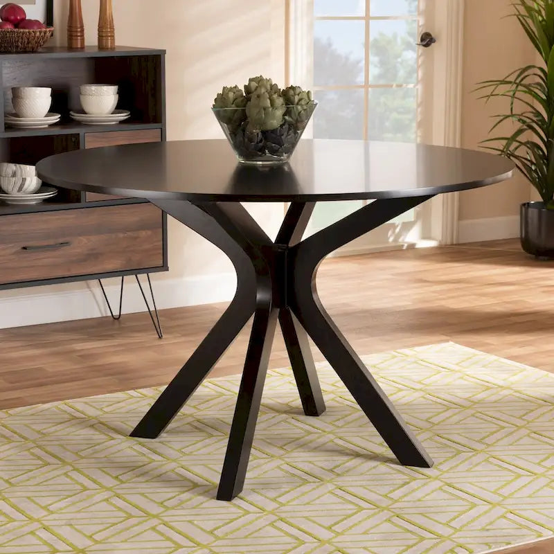 Tavolo da pranzo rotondo moderno Kenji 45" con base a piedistallo