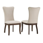 Sedie da pranzo imbottite Willa Fabric Wingback (set da 2)