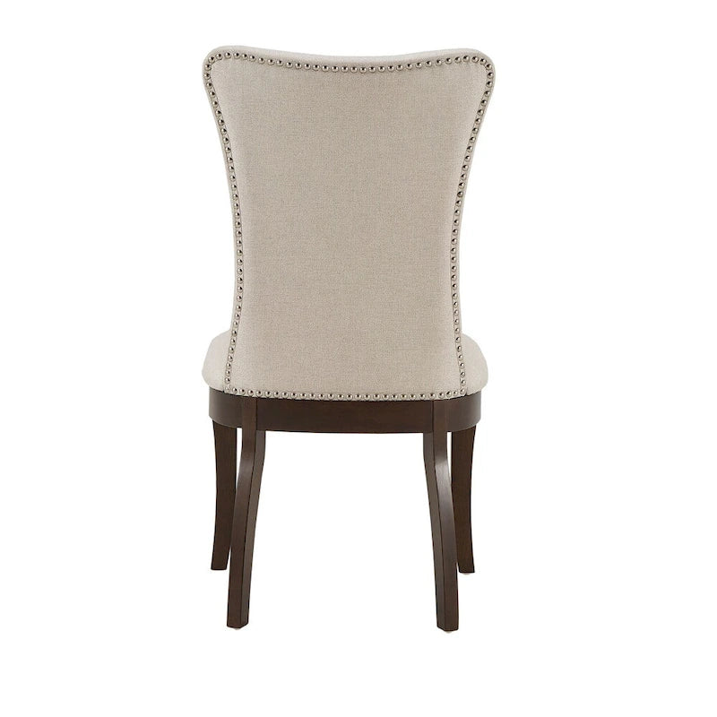 Sedie da pranzo imbottite Willa Fabric Wingback (set da 2)