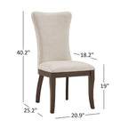 Sedie da pranzo imbottite Willa Fabric Wingback (set da 2)