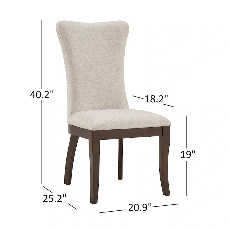 Sedie da pranzo imbottite Willa Fabric Wingback (set da 2)