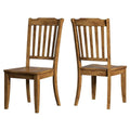 Sedie da pranzo in legno massello con schienale a doghe Eleanor (set da 2)