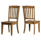 Sedie da pranzo in legno massello con schienale a doghe Eleanor (set da 2)