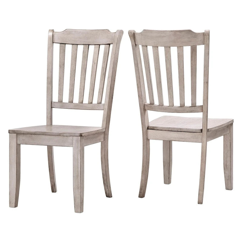 Sedie da pranzo in legno massello con schienale a doghe Eleanor (set da 2)