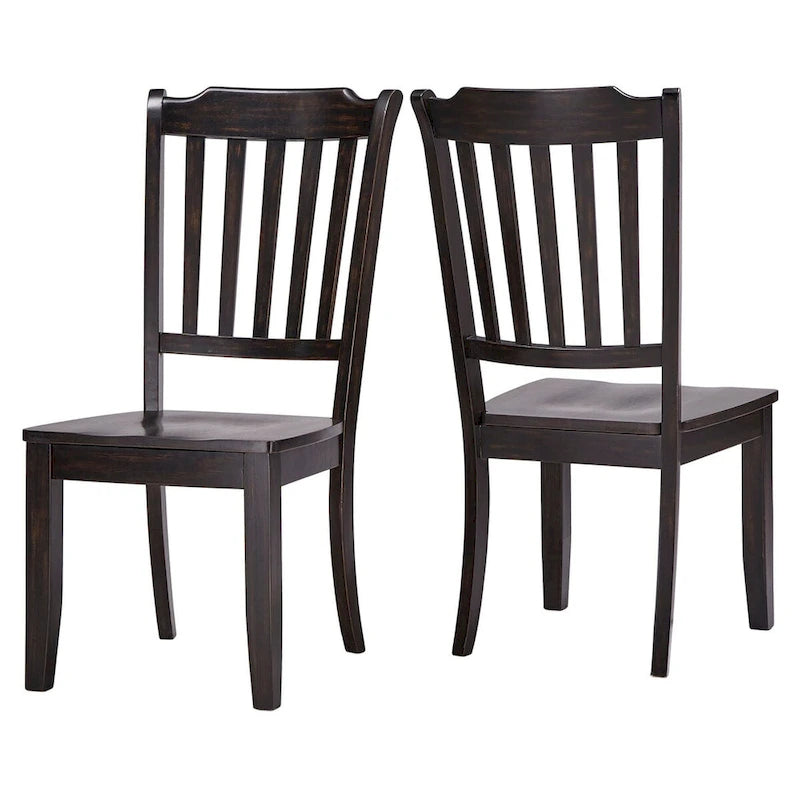 Sedie da pranzo in legno massello con schienale a doghe Eleanor (set da 2)